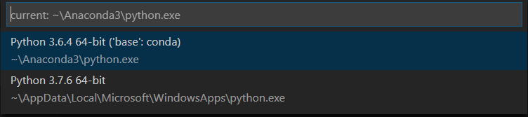Python: Select Interpreter